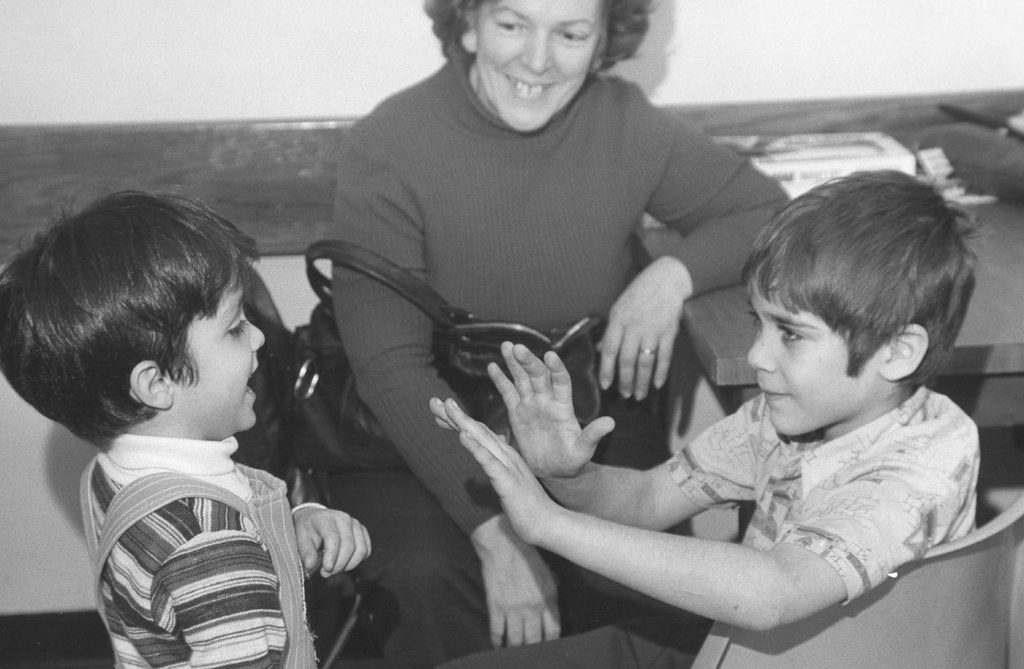 family with mother and two children