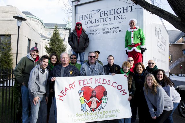 Danny Maniscalco, who leads the Heartfelt Foundation, brings his family and friends to deliver the truckload of toys and gifts to HeartShare.